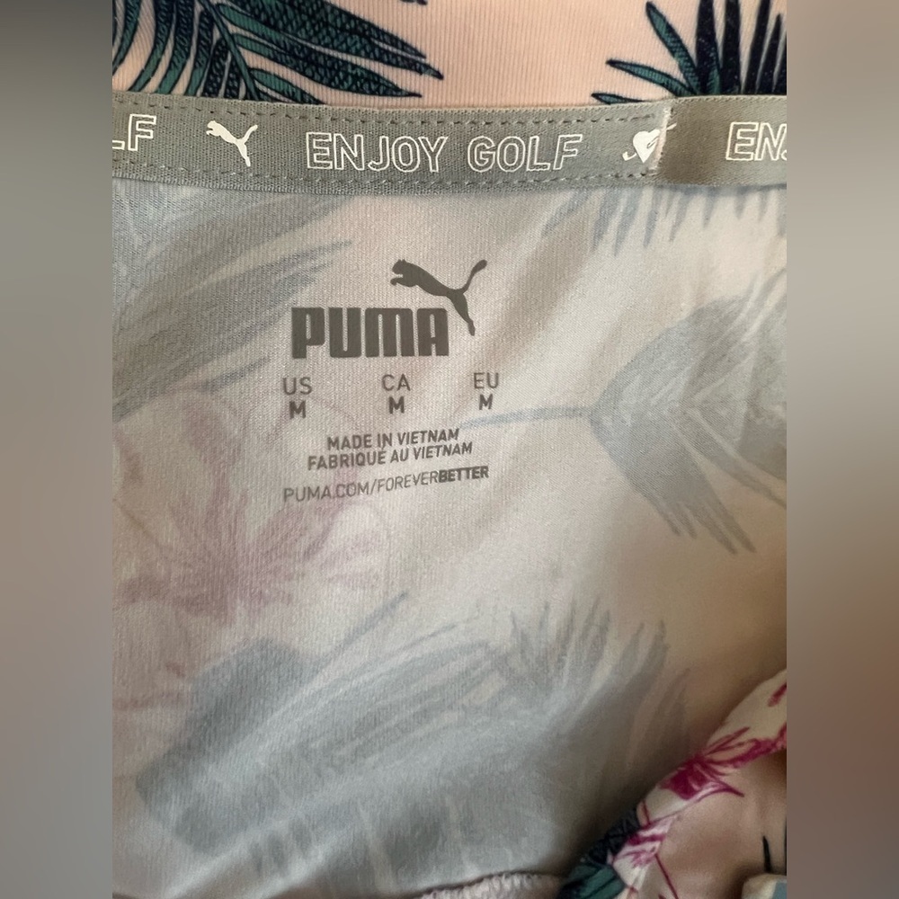 Puma NWT Floral Sleeveless Golf Shirt Size M Lightweight Pink Floral - Picture 5 of 10